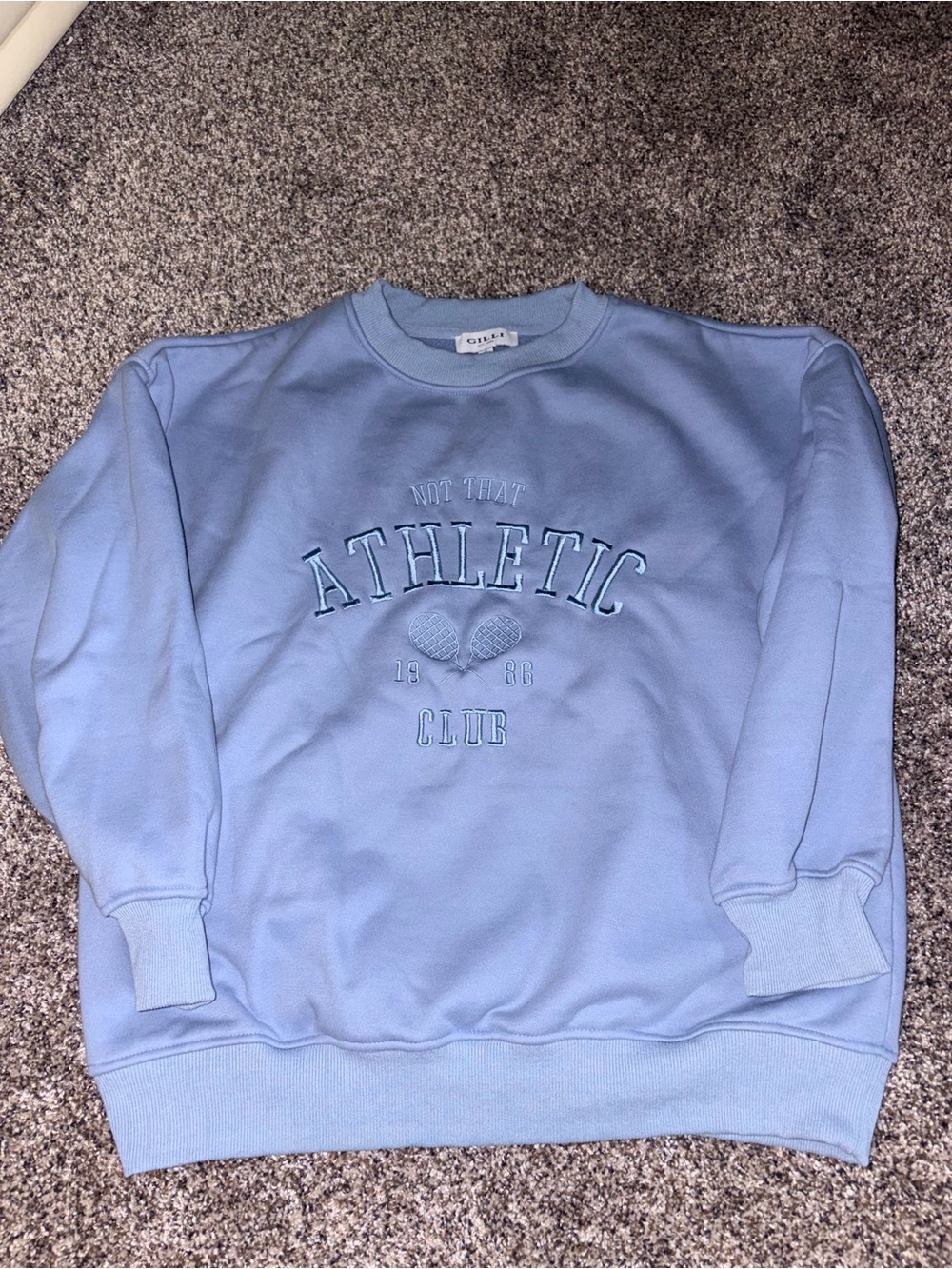 Not That Athletic Club Light Blue Crewneck Sweatshirt